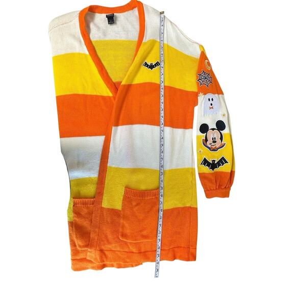 Disney Her Universe Halloween Candy Corn Cardigan Mickey & Minnie Size 2 (18-20) - Picture 11 of 16